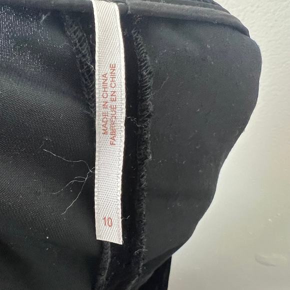 Free People Black Velvet High-Rise Pants Trousers Side Zip Dressy Holiday Sz 10 - Picture 2 of 7